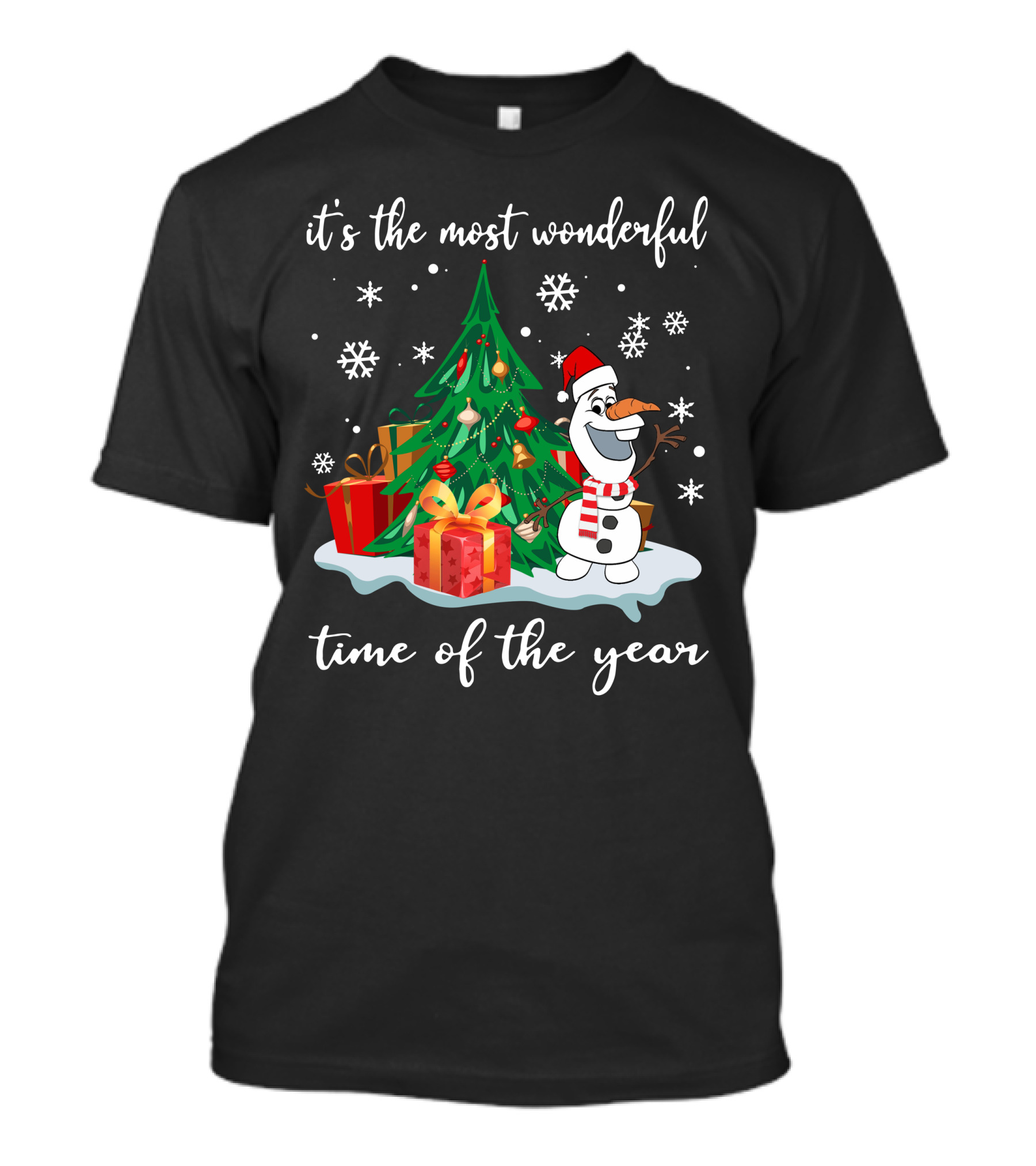 It's The Most Wonderful Time Of The Year Olaf Christmas Tree Snowman T-Shirt