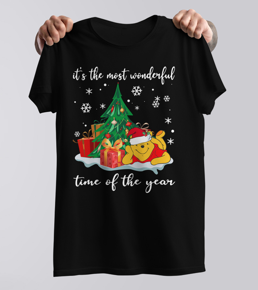It's The Most Wonderful Time Of The Year Pooh Christmas Tree And Gifts T-Shirt