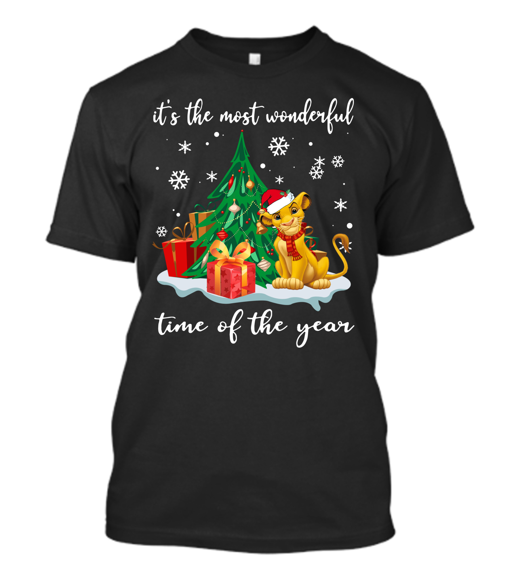 It's The Most Wonderful Time Of The Year Simba Christmas Tree And Gifts T-Shirt