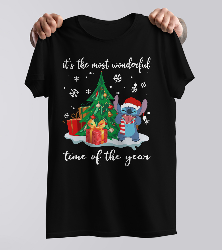 It's The Most Wonderful Time Of The Year Stitch Christmas Tree And Presents T-Shirt