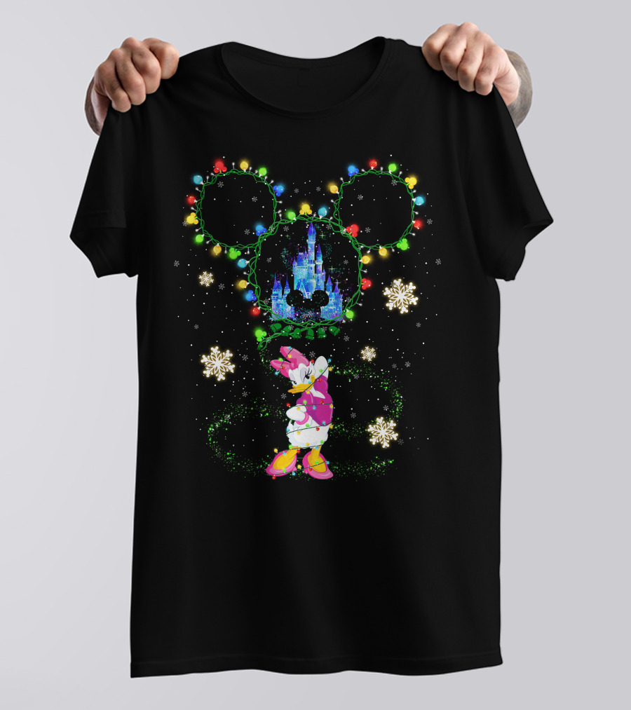 Daisy Christmas Lights Castle Mickey Ears Winter Wonderland T-Shirt