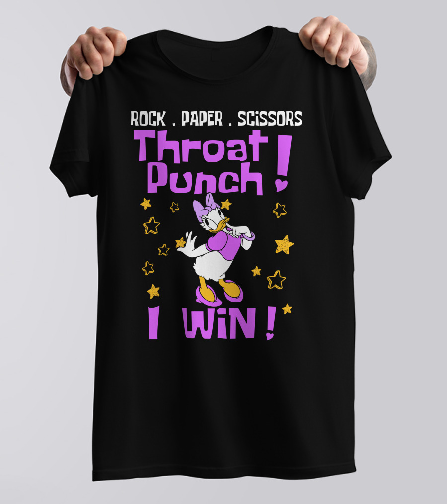 Rock Paper Scissors Throat Punch I Win Daisy Duck Stars T-Shirt