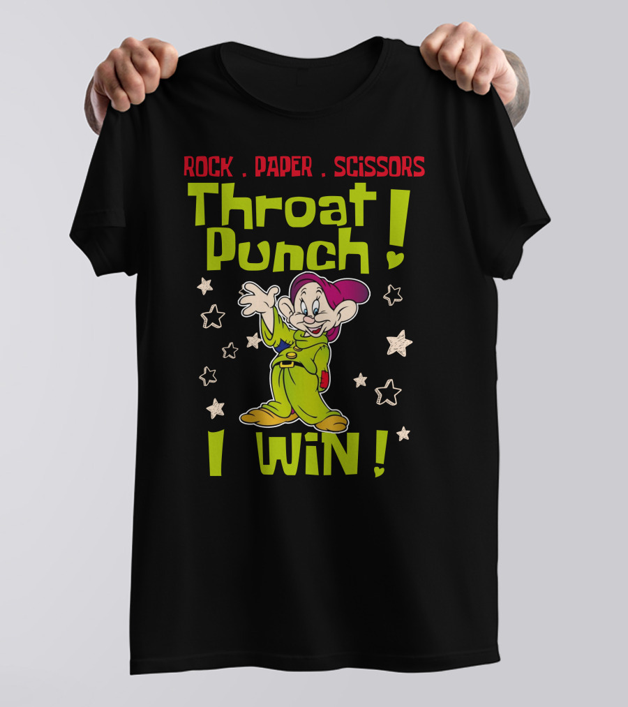 Rock Paper Scissors Throat Punch Dopey I Win T-Shirt