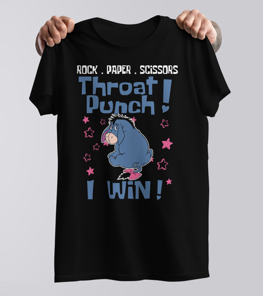 Rock Paper Scissors Throat Punch I Win Eeyore T-Shirt