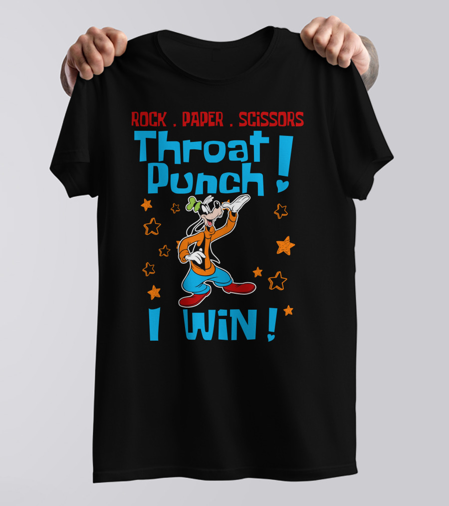 Rock Paper Scissors Throat Punch I Win Goofy T-Shirt