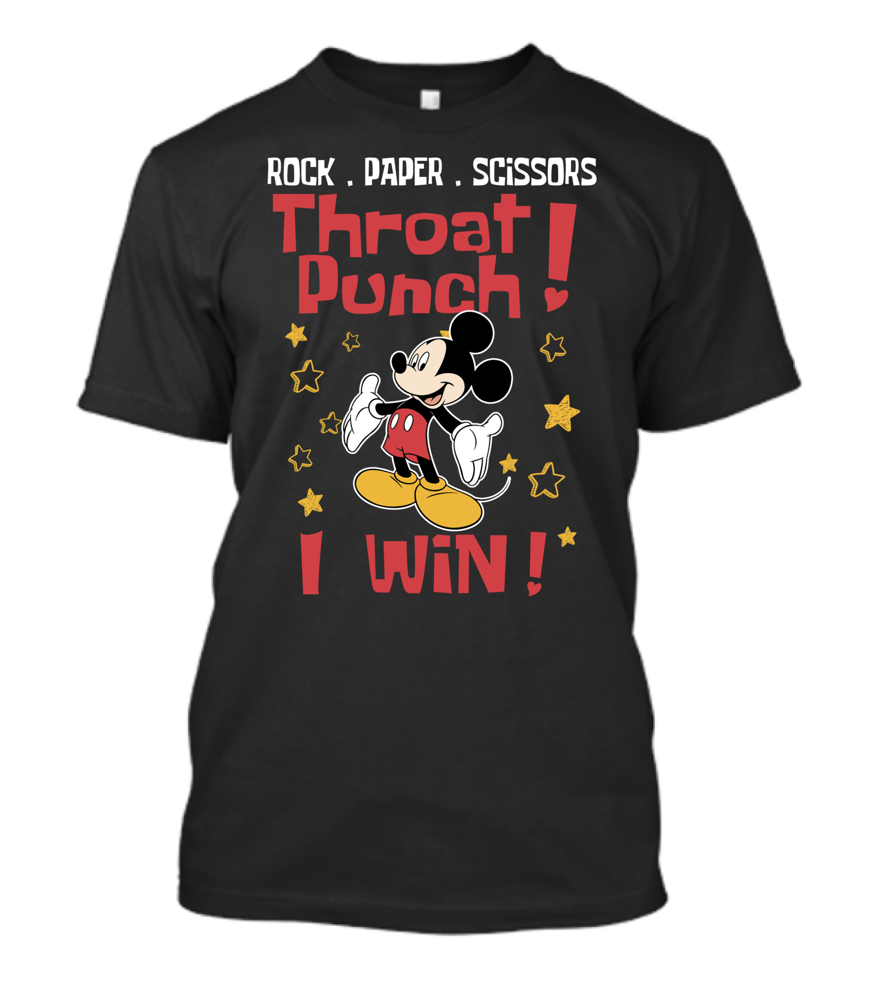 Rock Paper Scissors Throat Punch I Win Mickey T-Shirt