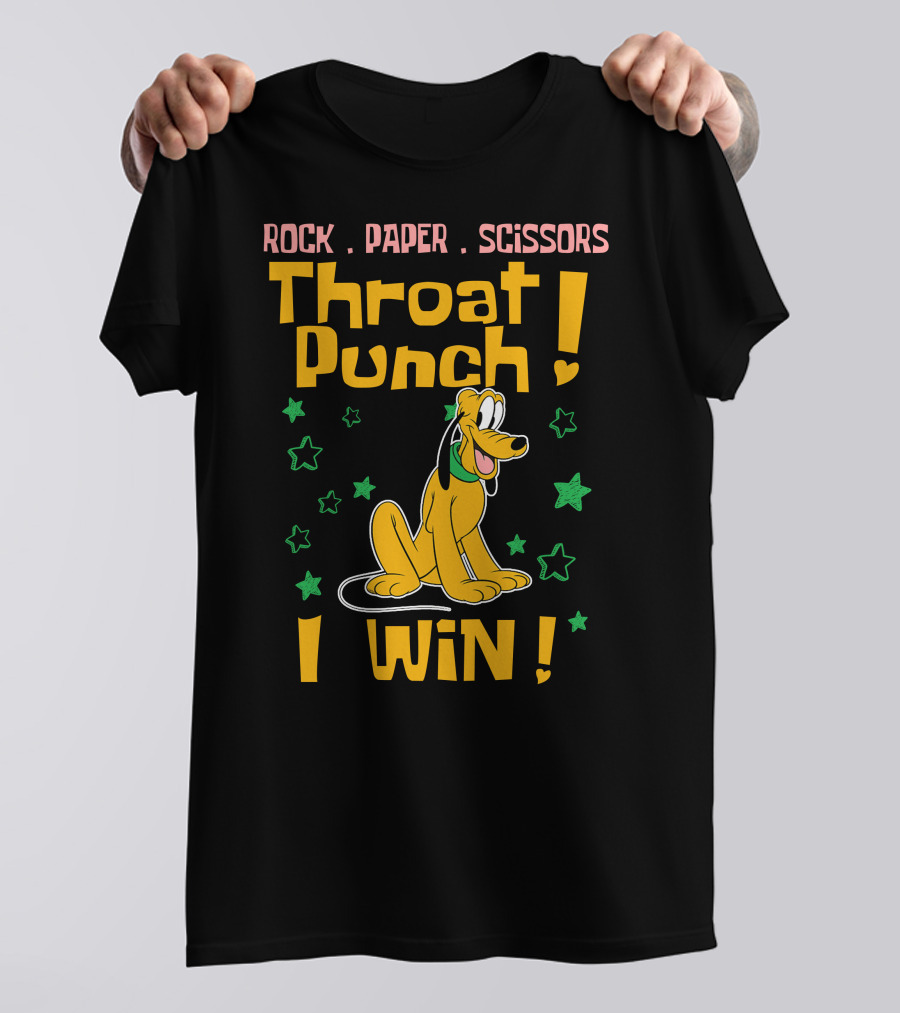 Rock Paper Scissors Throat Punch I Win Pluto Stars T-Shirt