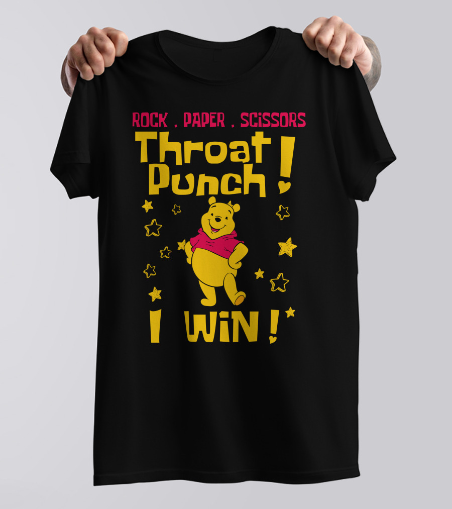 Rock Paper Scissors Throat Punch I Win Pooh T-Shirt
