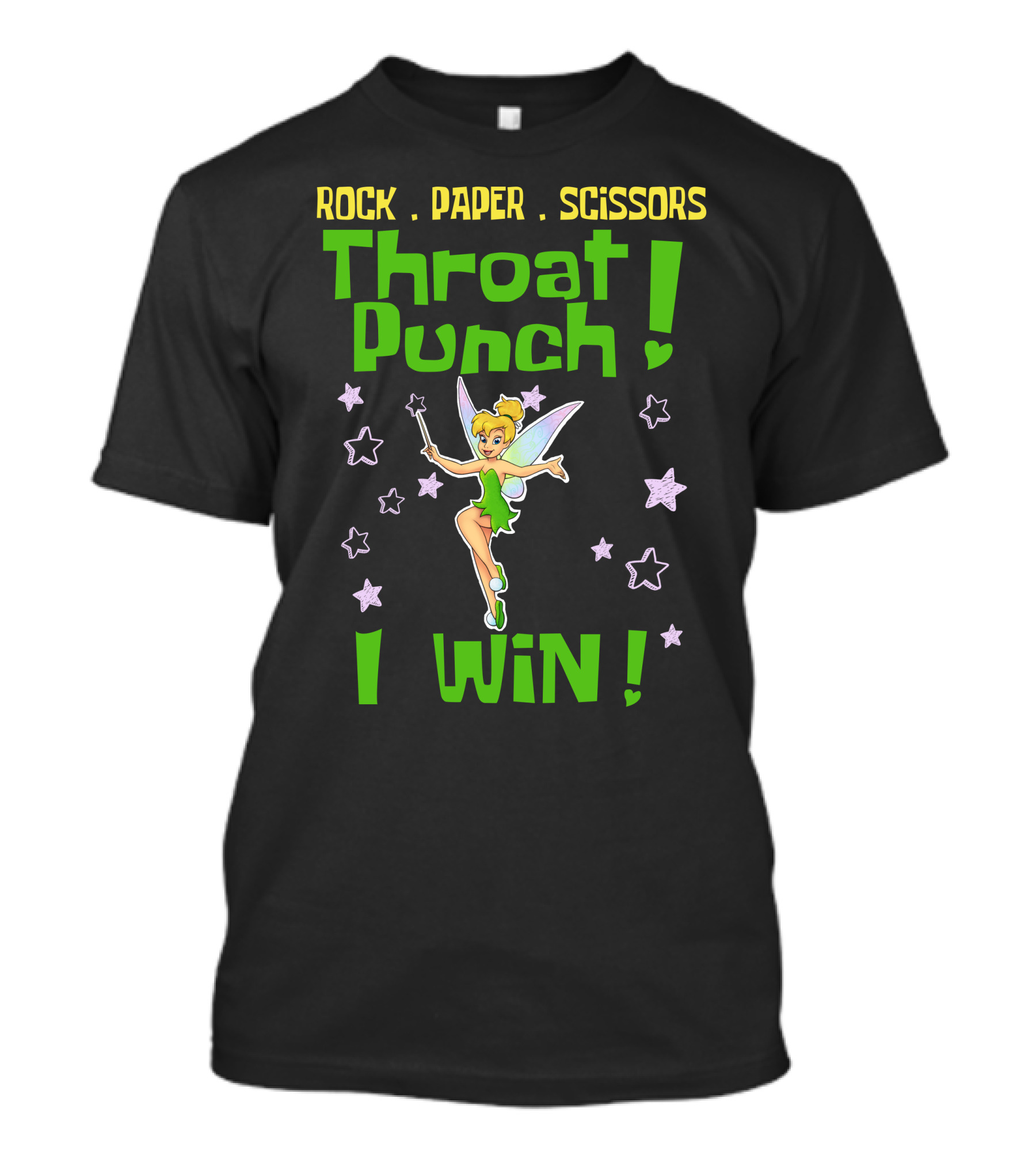 Rock Paper Scissors Throat Punch I Win Tinker Bell T-Shirt