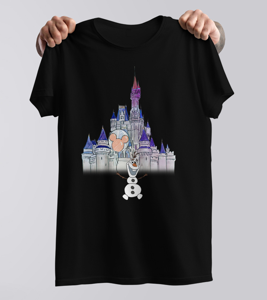 Frozen Olaf Disney Castle Mickey Balloon T-Shirt