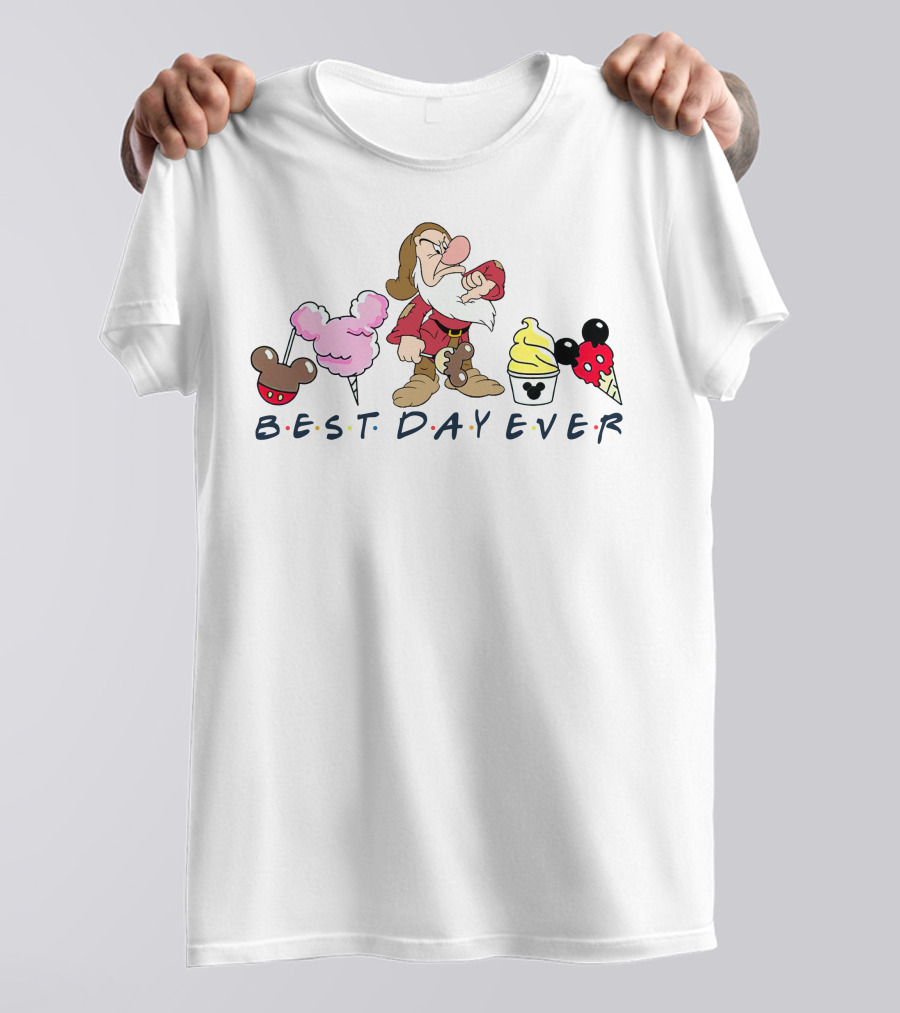 Best Day Ever Grumpy Disney Mickey Mouse Ears Cotton Candy T-Shirt