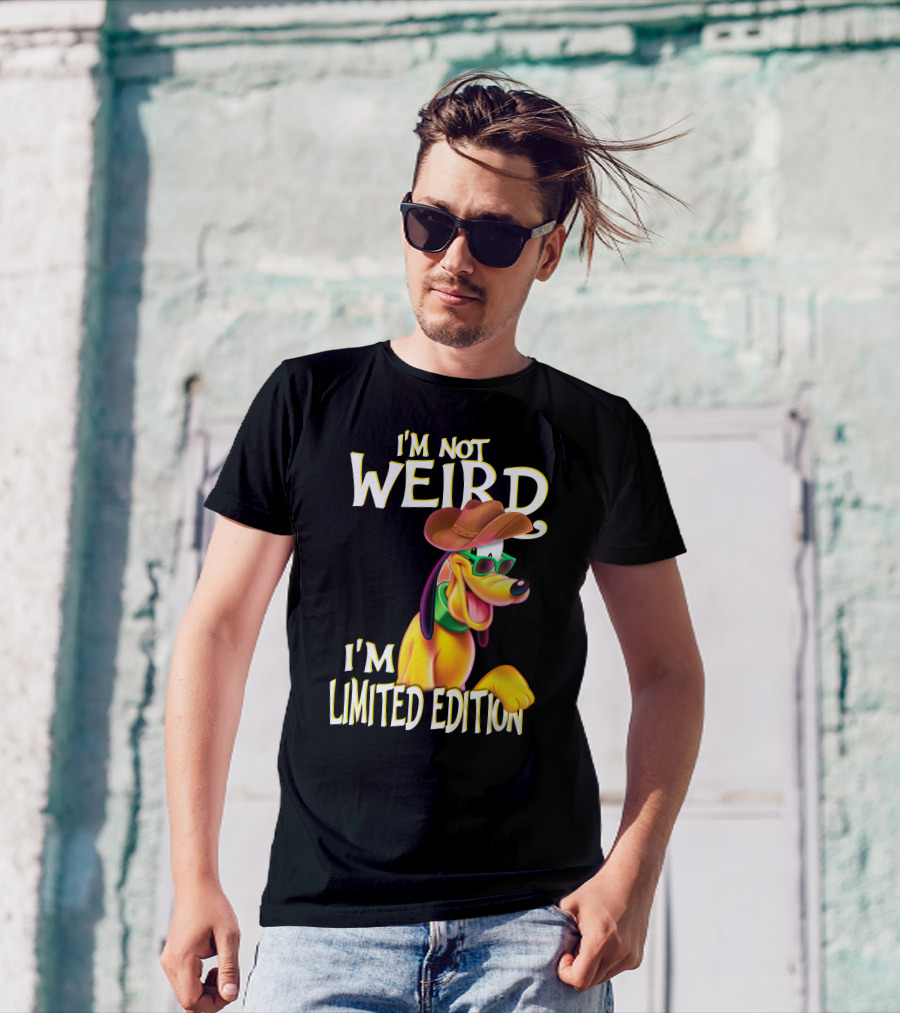I'm Not Weird I'm Pluto Wearing Cowboy Hat And Sunglasses T-Shirt