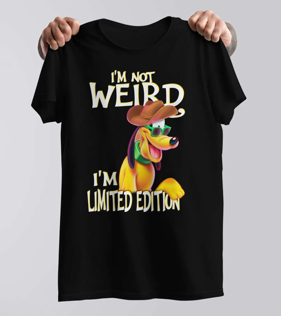 I'm Not Weird I'm Pluto Wearing Cowboy Hat And Sunglasses T-Shirt