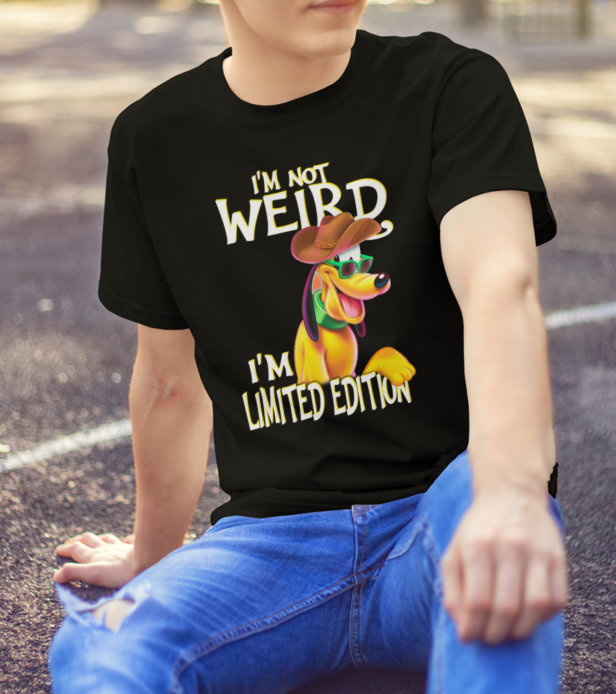 I'm Not Weird I'm Pluto Wearing Cowboy Hat And Sunglasses T-Shirt