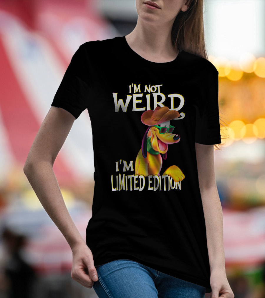 I'm Not Weird I'm Pluto Wearing Cowboy Hat And Sunglasses T-Shirt