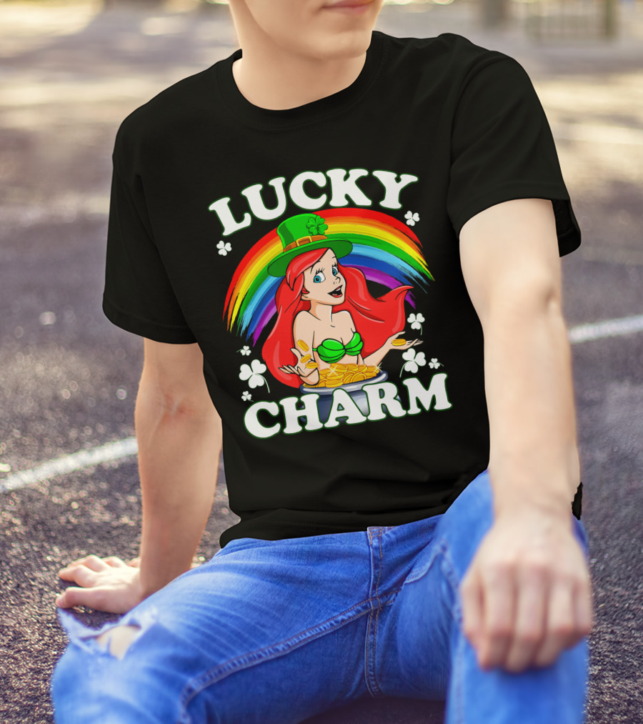 Lucky Charm Rainbow Ariel Pot Of Gold T-Shirt