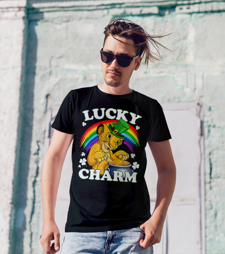 Lucky Charm Simba Rainbow Pot Of Gold T-Shirt