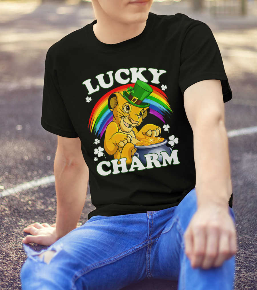 Lucky Charm Simba Rainbow Pot Of Gold T-Shirt