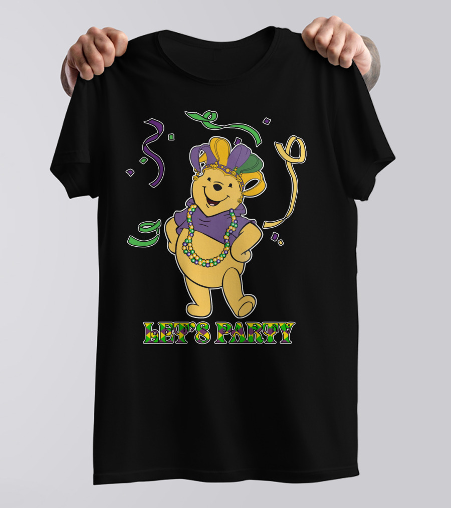 Pooh Let's Party Mardi Gras Celebration T-Shirt