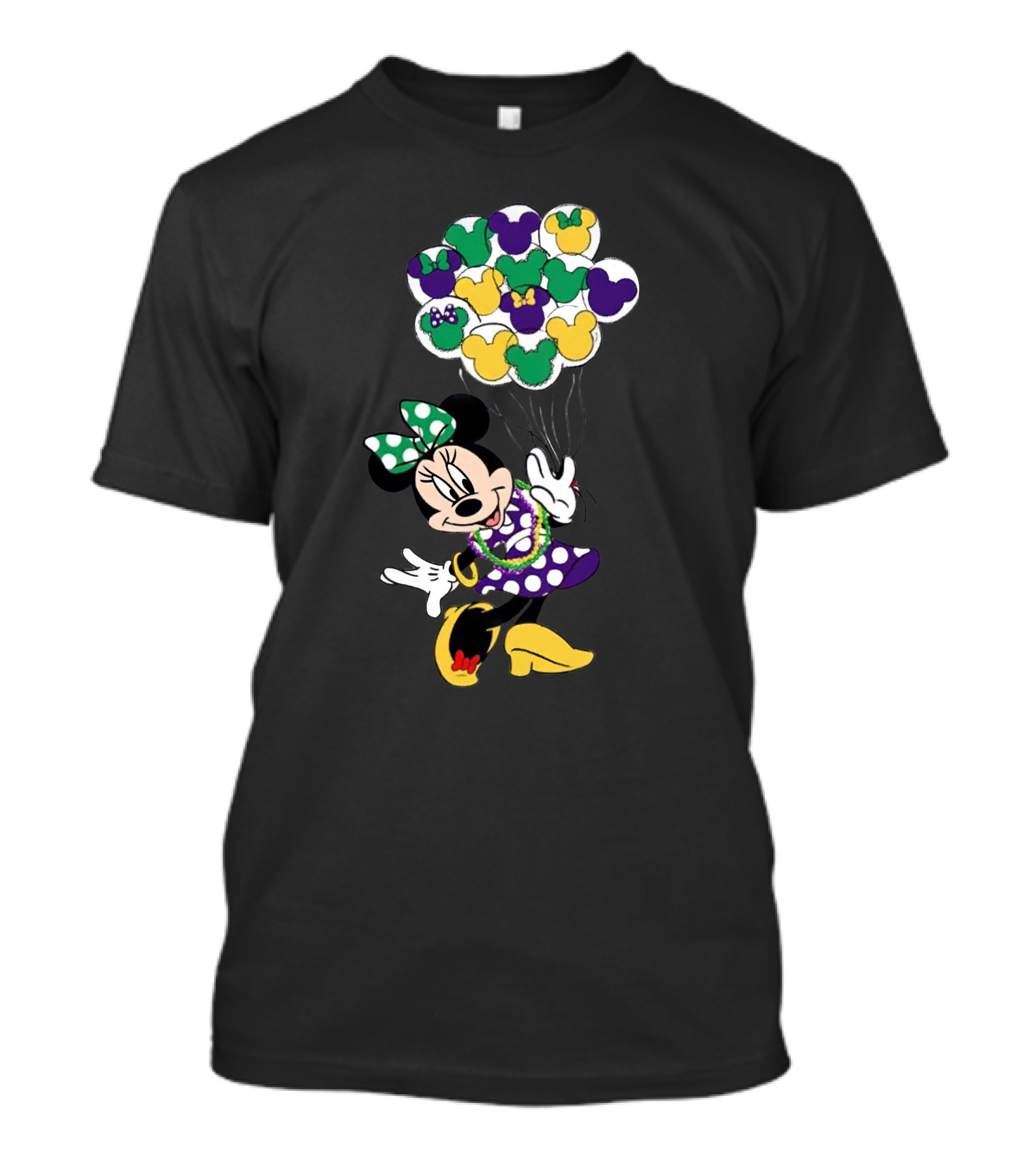 Minnie Mouse Mardi Gras Balloons Celebration T-Shirt