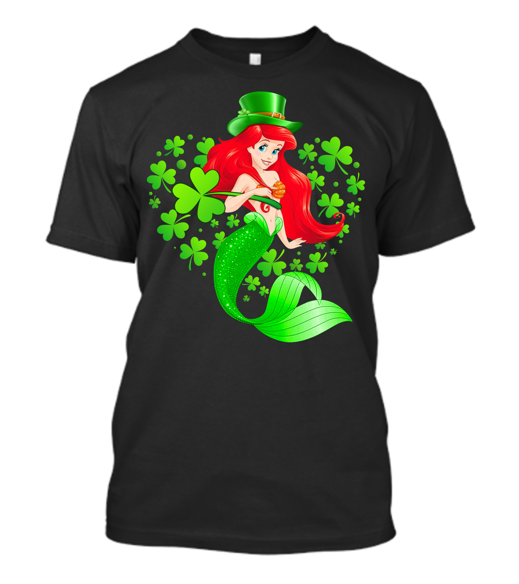 Ariel St. Patrick's Day Clover Mermaid T-Shirt