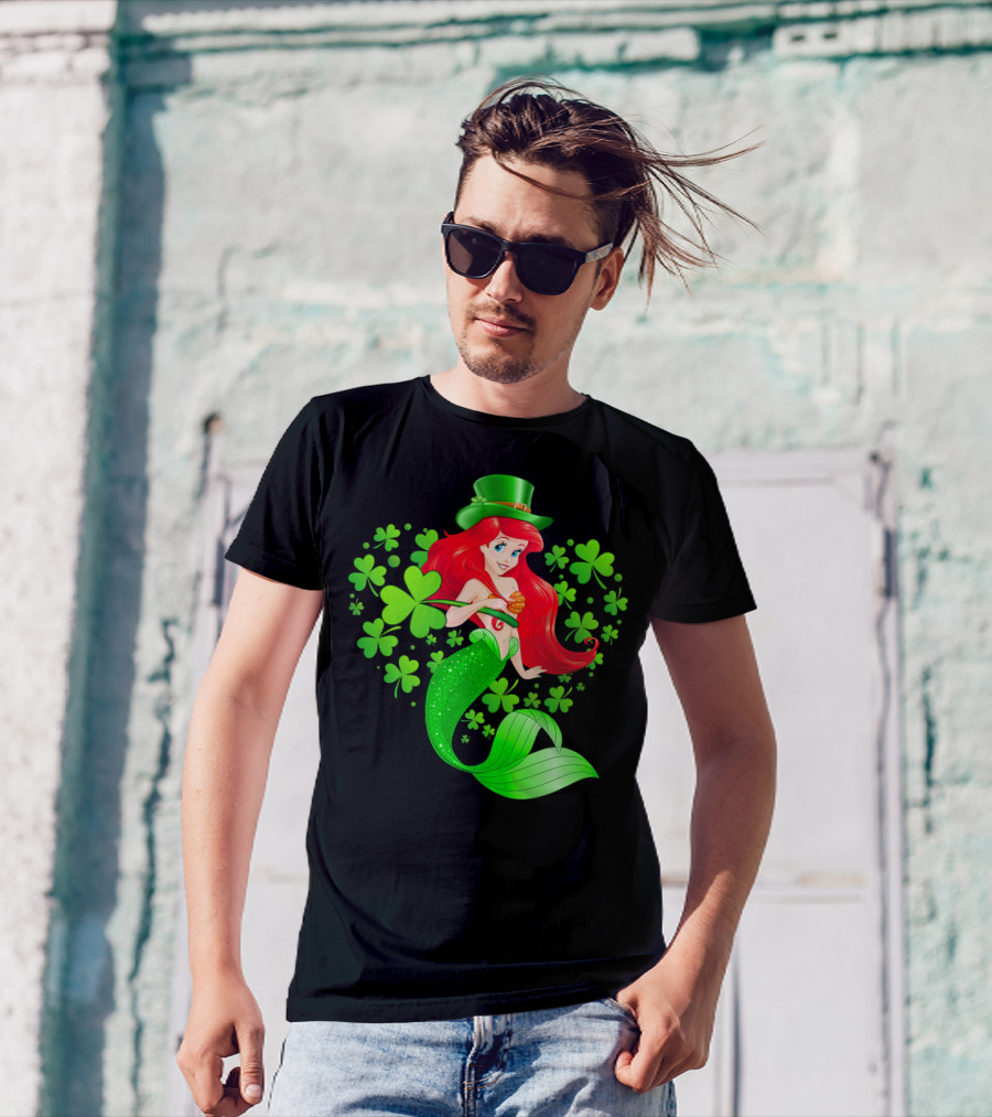 Ariel St. Patrick's Day Clover Mermaid T-Shirt