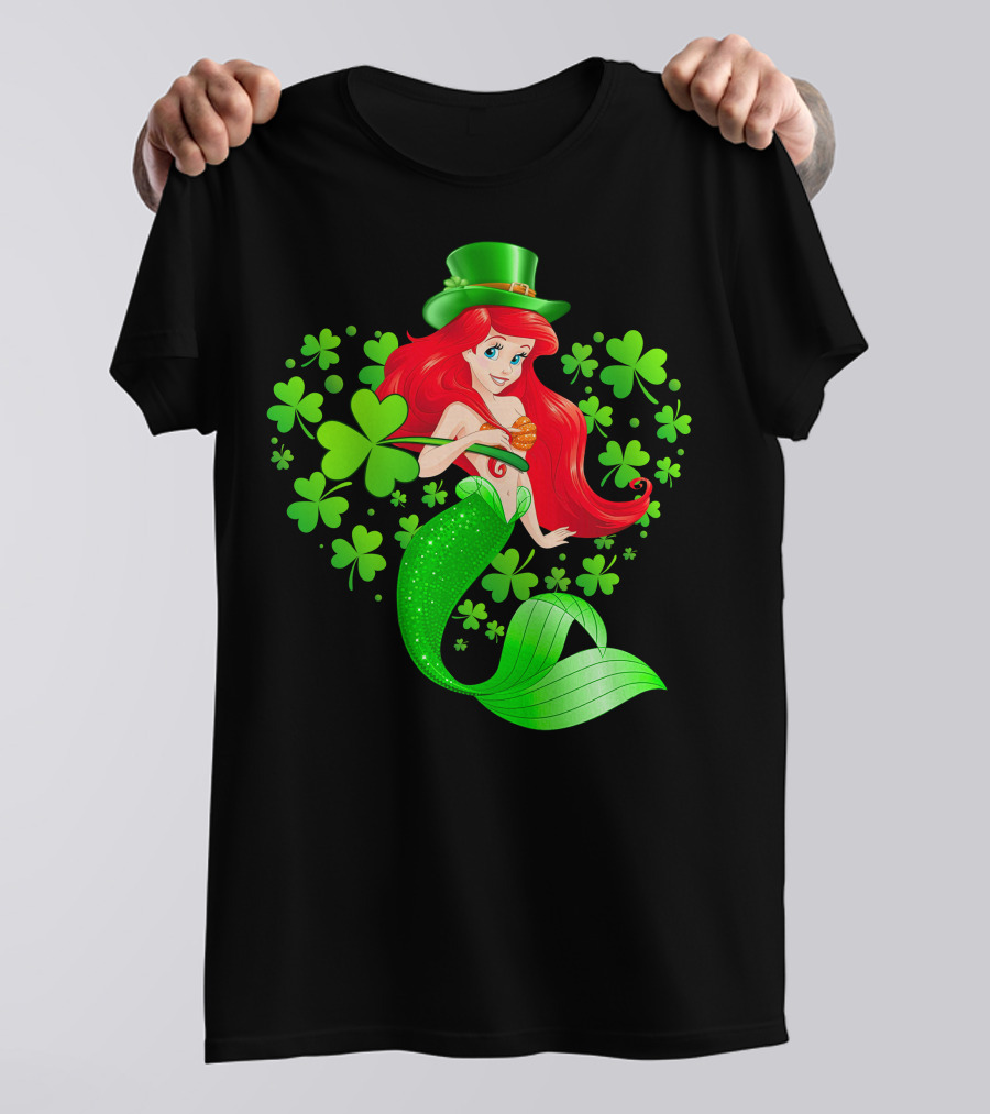 Ariel St. Patrick's Day Clover Mermaid T-Shirt