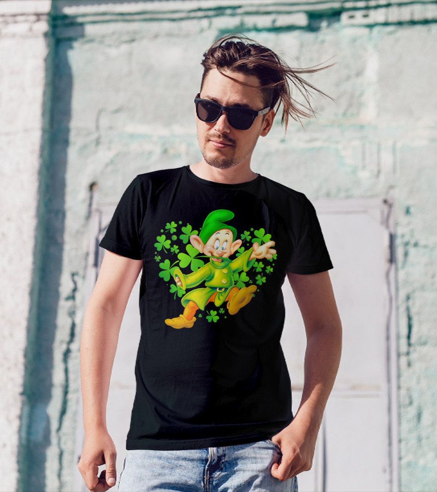 Dopey Green Clover Dance With Shamrocks T-Shirt
