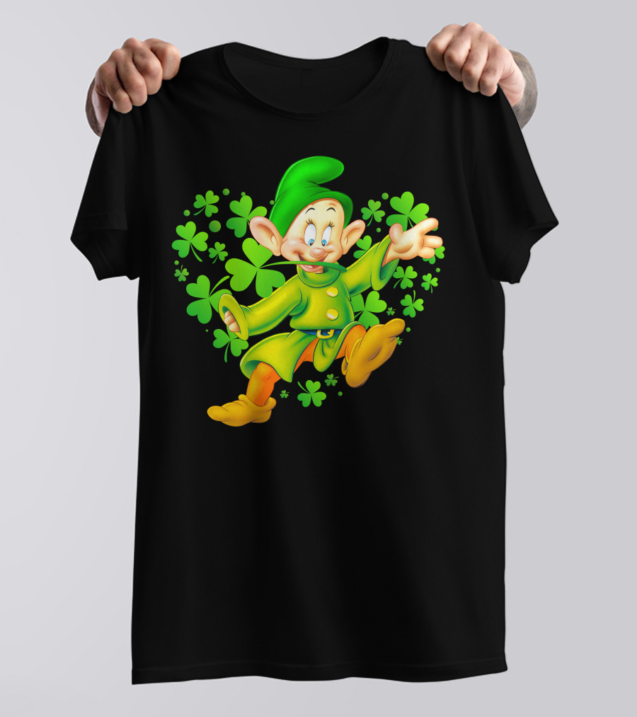 Dopey Green Clover Dance With Shamrocks T-Shirt