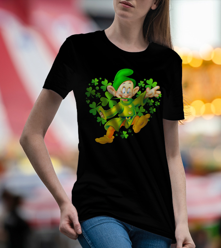 Dopey Green Clover Dance With Shamrocks T-Shirt