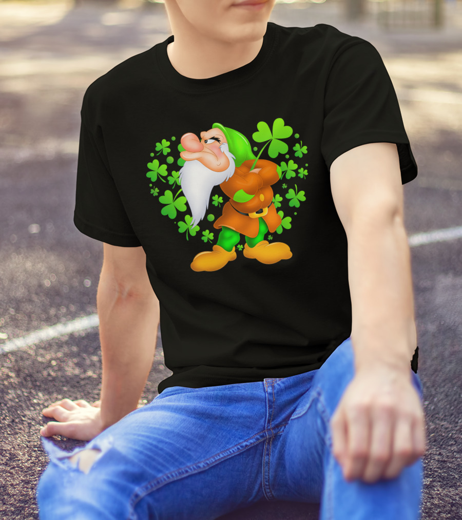 Grumpy Dwarf With Shamrock T-Shirt