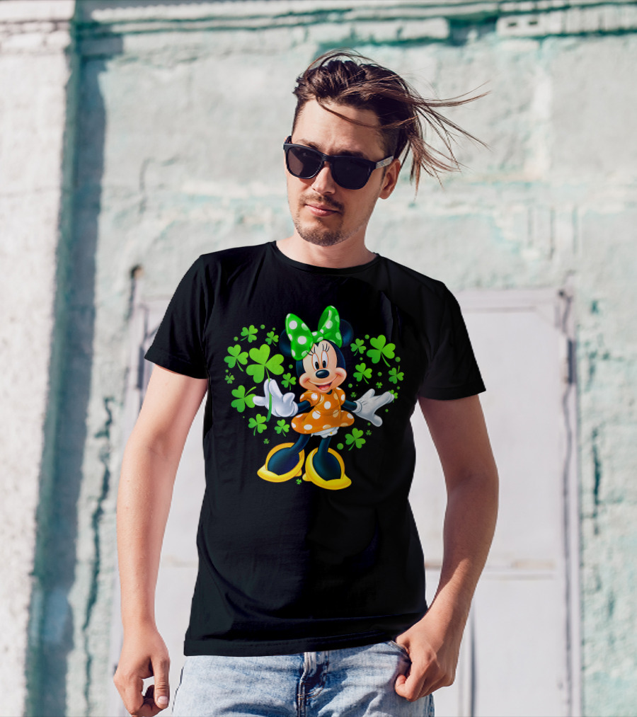 Minnie Mouse Green Clover Polka Dots T-Shirt