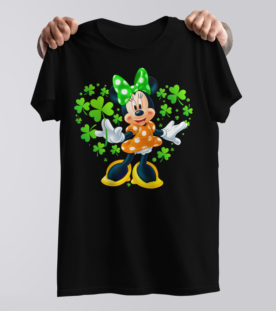 Minnie Mouse Green Clover Polka Dots T-Shirt