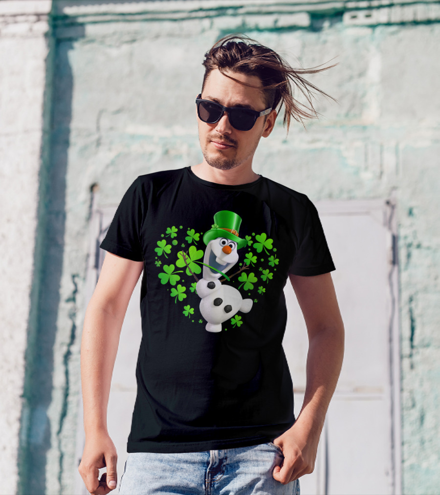Olaf St. Patrick's Day Green Shamrocks And Hat T-Shirt