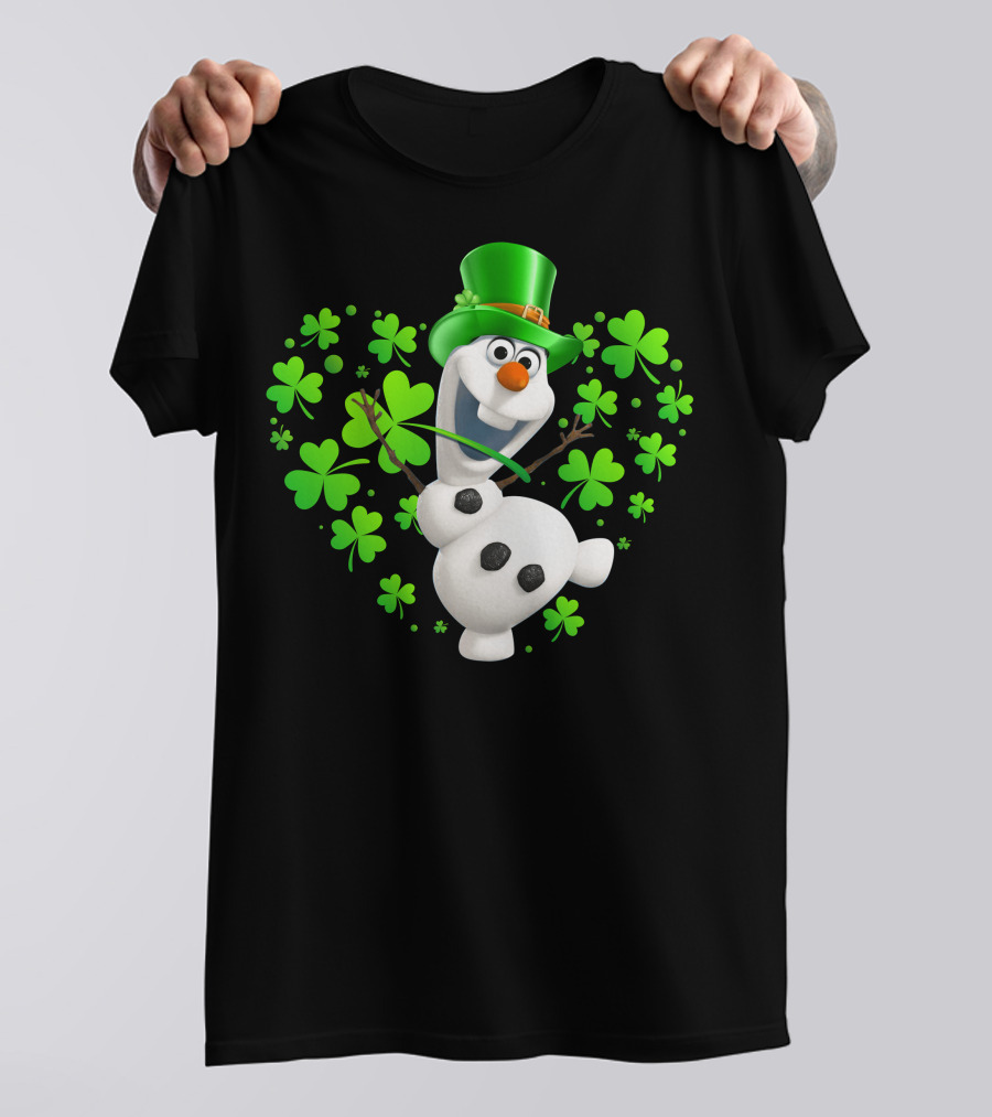 Olaf St. Patrick's Day Green Shamrocks And Hat T-Shirt