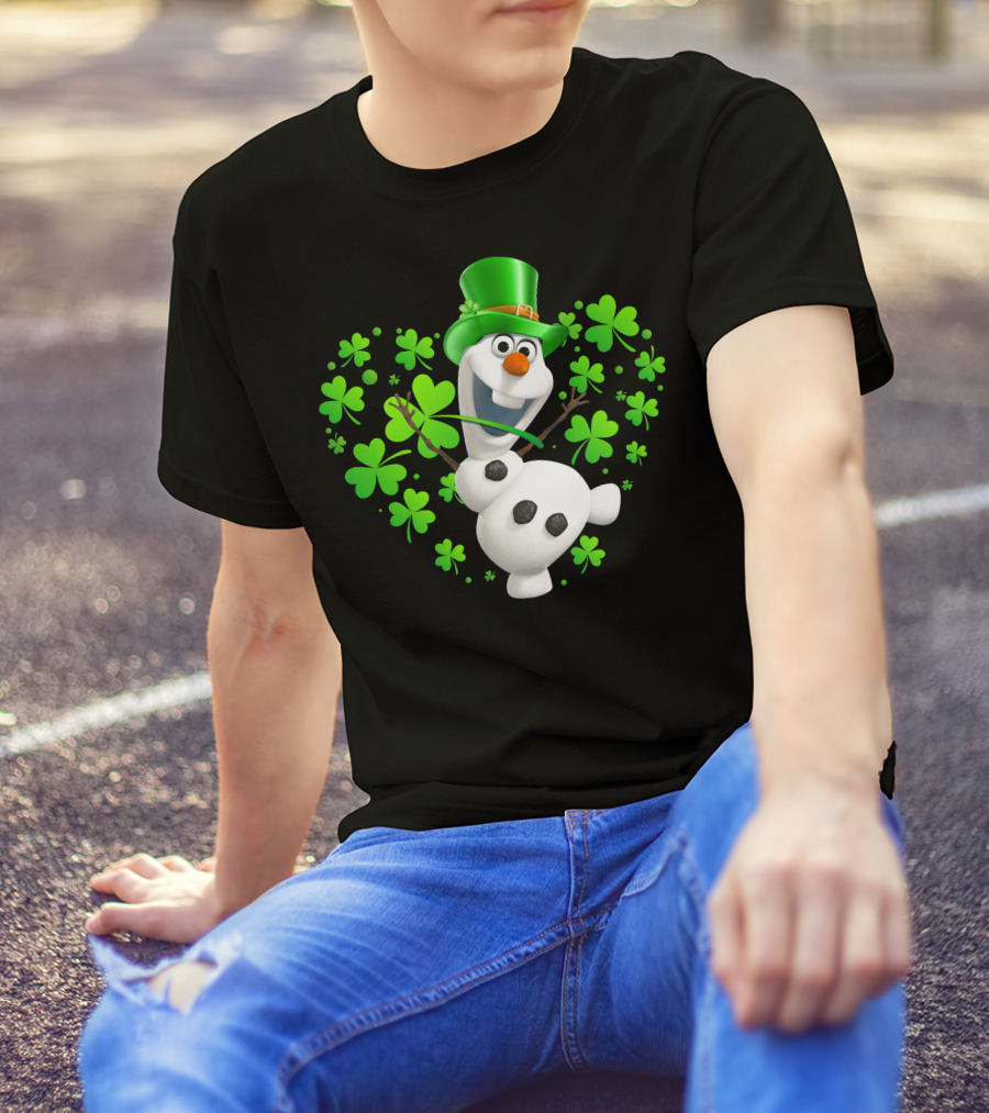 Olaf St. Patrick's Day Green Shamrocks And Hat T-Shirt
