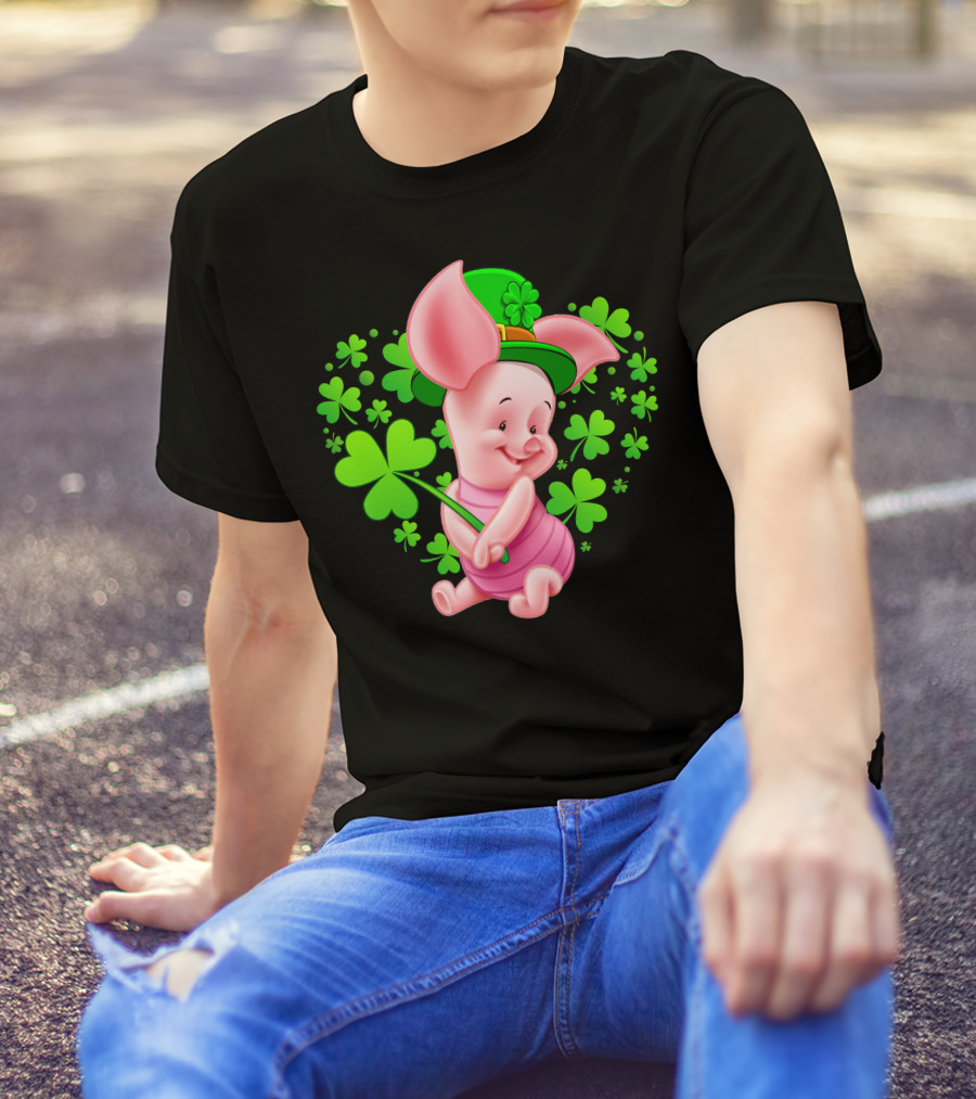 Piglet St. Patrick's Day Clover Celebration T-Shirt