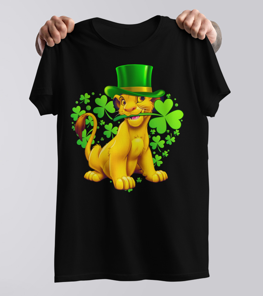 Simba Green Hat Shamrock Heart T-Shirt