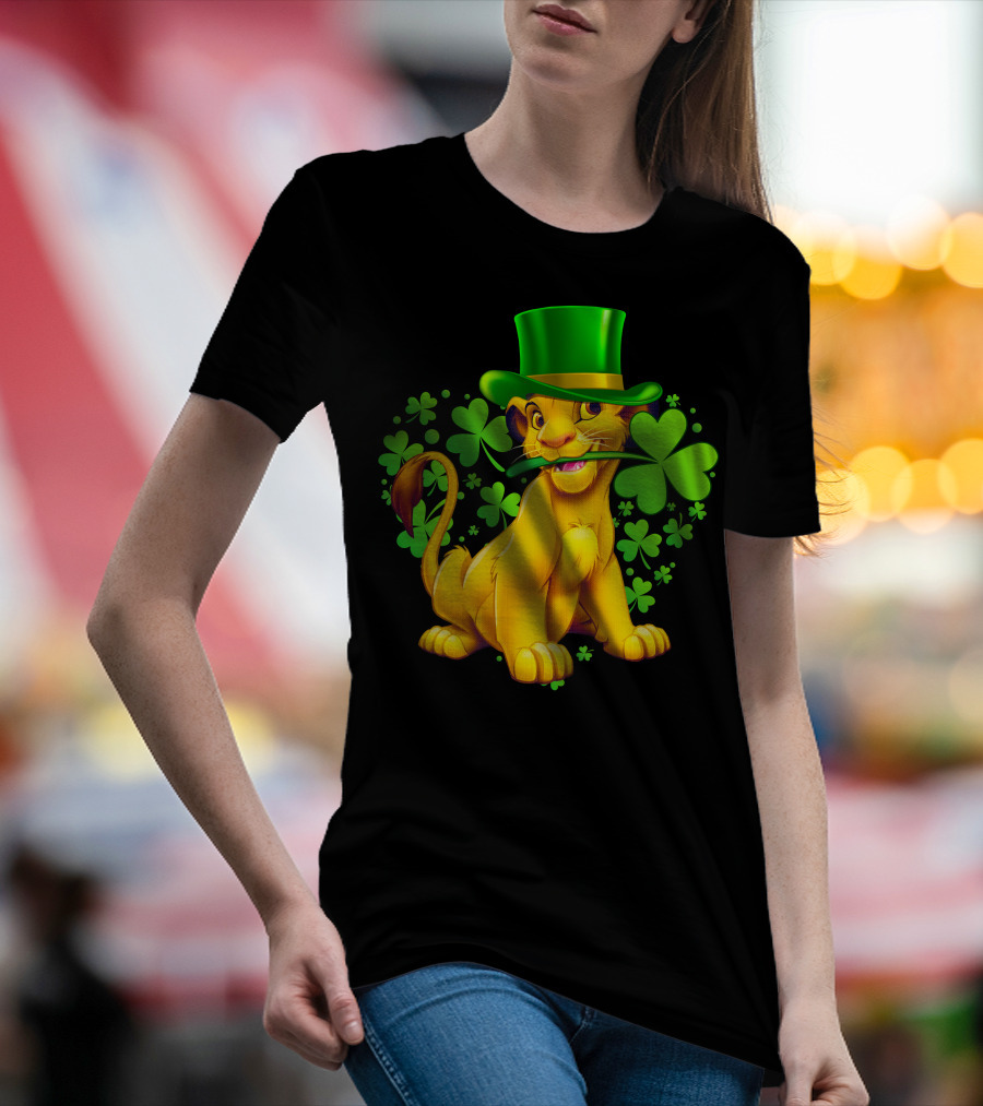 Simba Green Hat Shamrock Heart T-Shirt