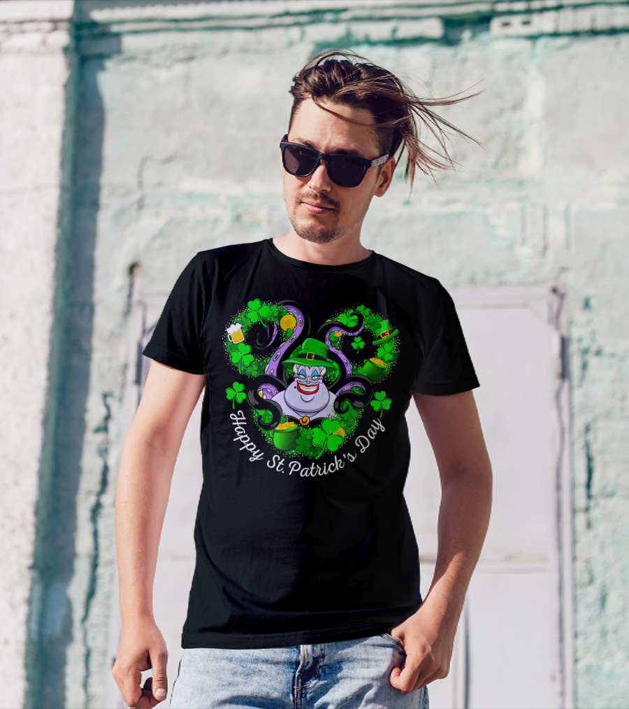 Ursula Happy St. Patrick's Day Clover Coins And Tentacles T-Shirt