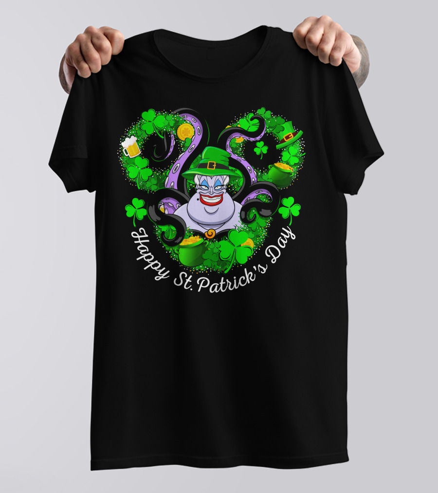 Ursula Happy St. Patrick's Day Clover Coins And Tentacles T-Shirt