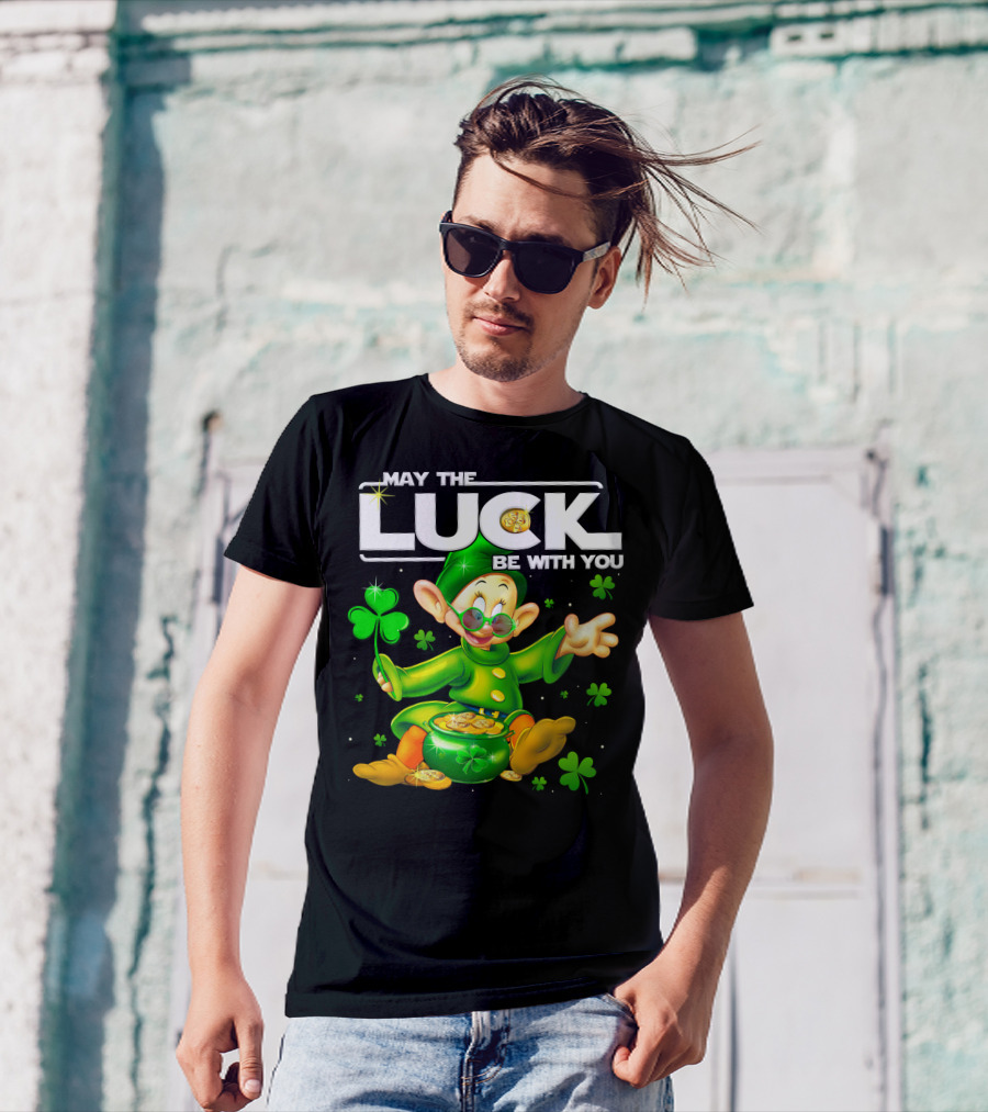 May The Luck Be With You Dopey Coins Shamrock Pot T-Shirt