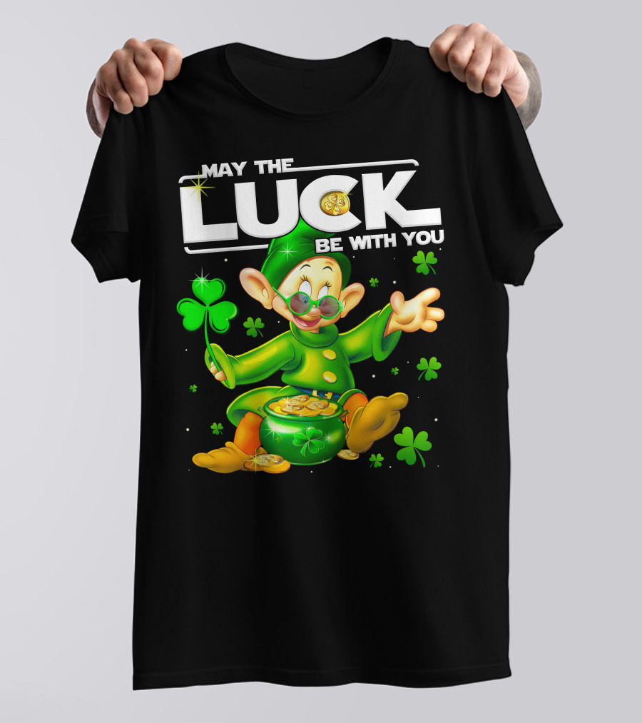 May The Luck Be With You Dopey Coins Shamrock Pot T-Shirt