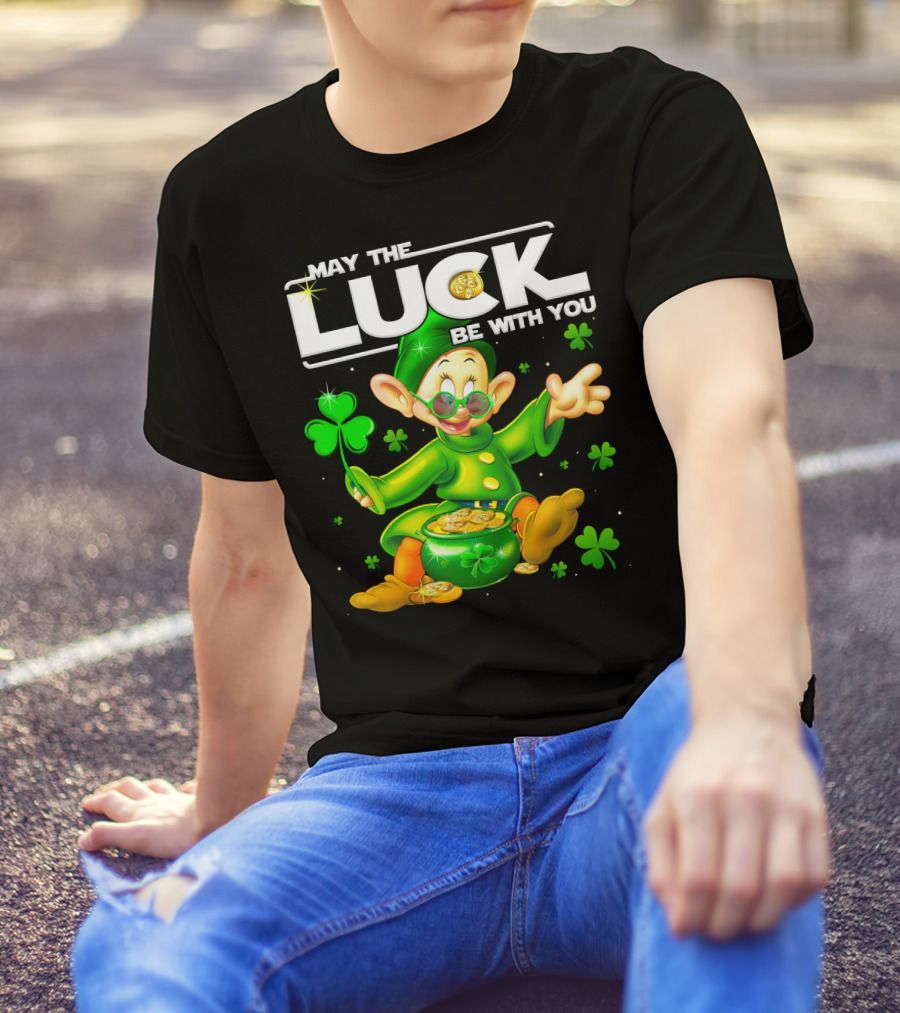 May The Luck Be With You Dopey Coins Shamrock Pot T-Shirt