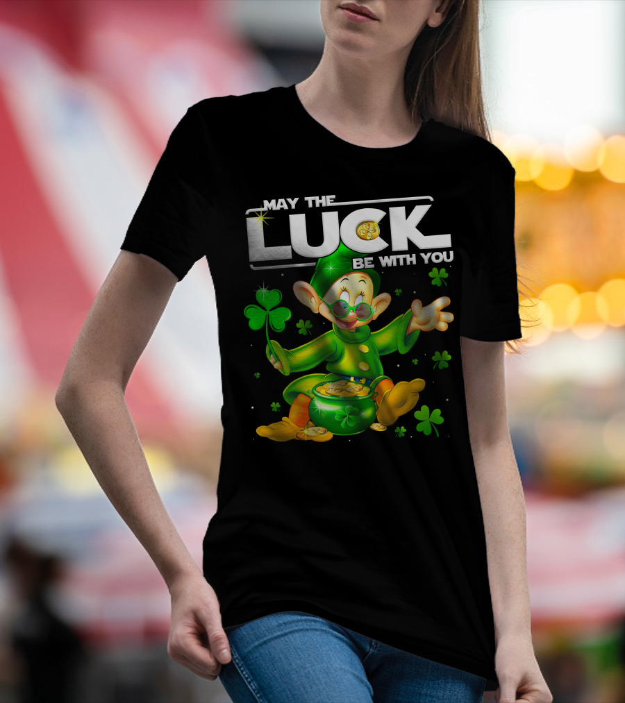 May The Luck Be With You Dopey Coins Shamrock Pot T-Shirt