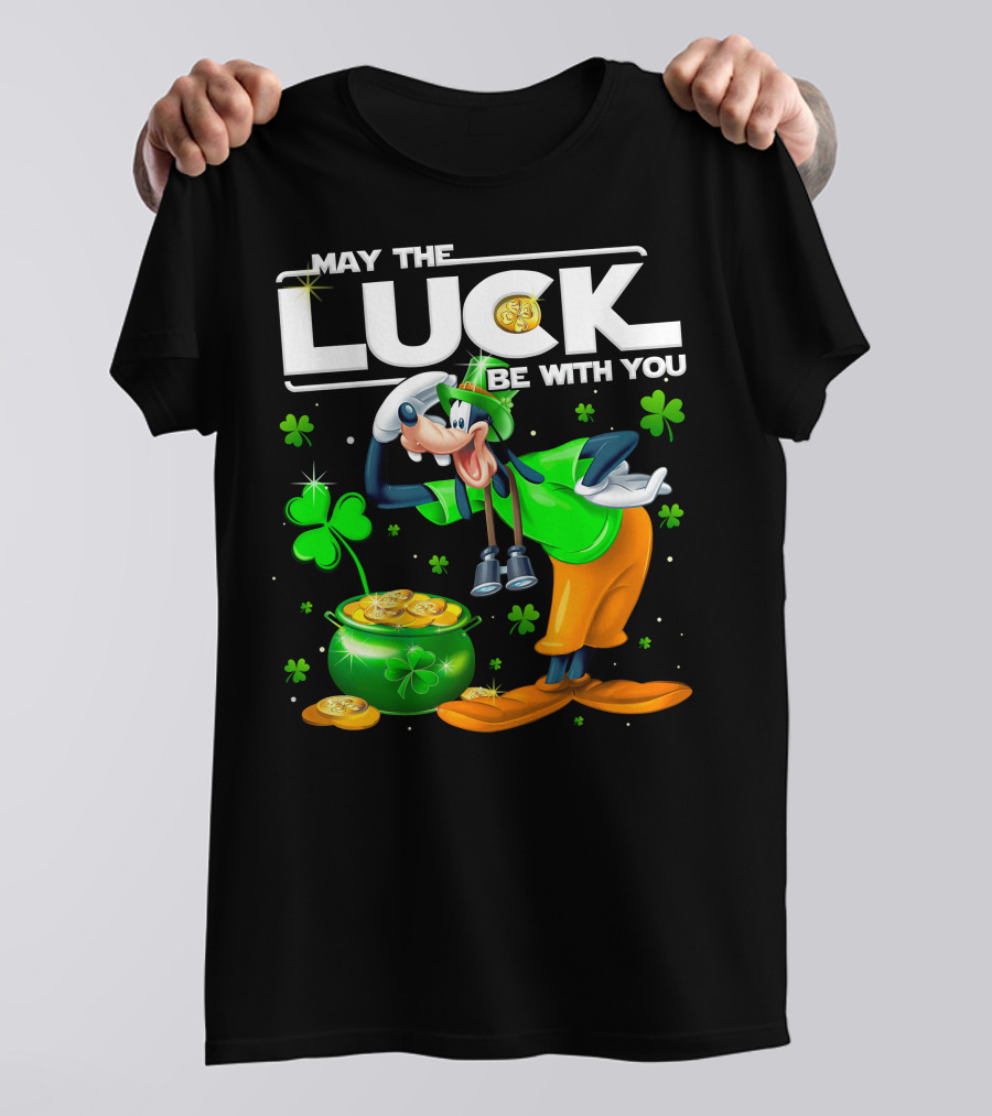 May The Luck Be With You Goofy Coins Clover T-Shirt