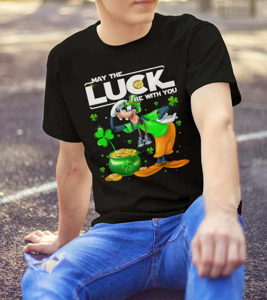 May The Luck Be With You Goofy Coins Clover T-Shirt