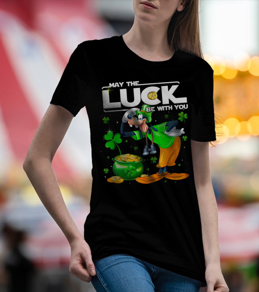 May The Luck Be With You Goofy Coins Clover T-Shirt