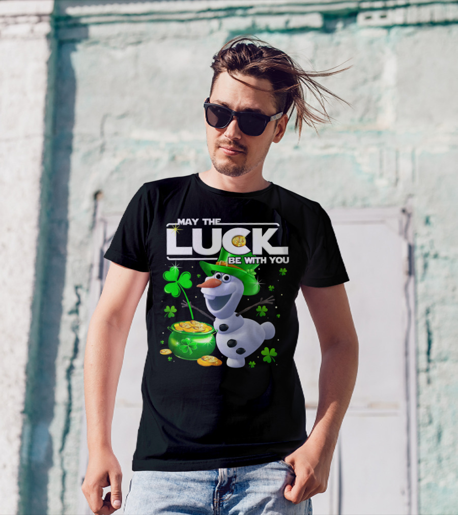 May The Luck Be With You Olaf St. Patrick's Day Theme T-Shirt