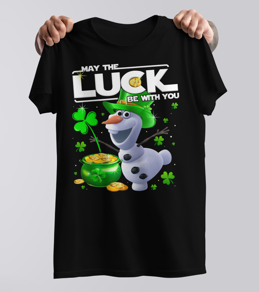 May The Luck Be With You Olaf St. Patrick's Day Theme T-Shirt